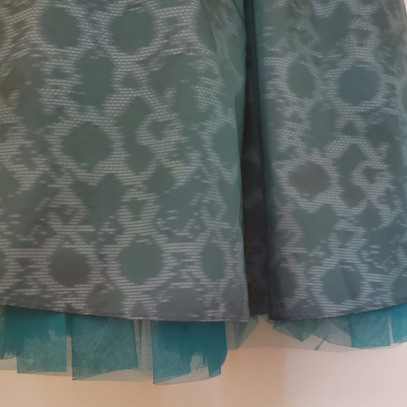 Betsey Johnson Teal Blue Green Snake Print Satin Prom Party Dress. - Picture 13 of 16